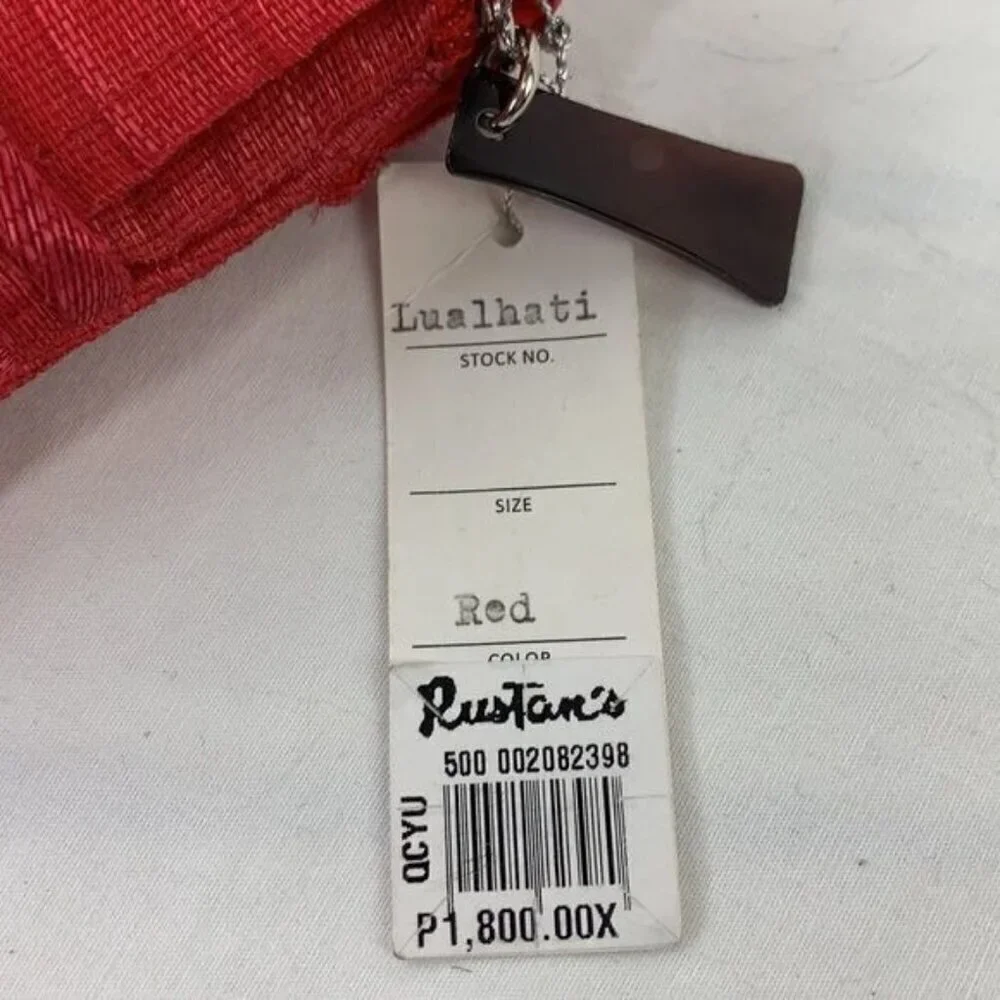 Ditta Sandico Lualhati Woven Fabric Clutch - Red, 10”W x 7”H x 1”D, NWT